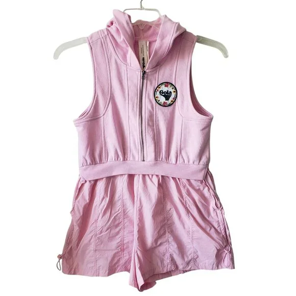NEW Gola x Anthropologie Direct Kick Twofer Preppy Soccer Romper Light Pink - Picture 3 of 13